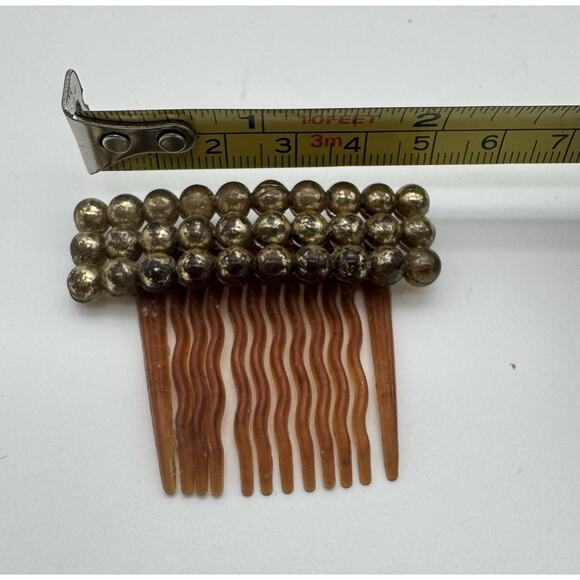 VTG Lot Hair Comb And Barrette ART NOUVEAU / Faux Pearl & Gold-tone accents - Picture 15 of 15